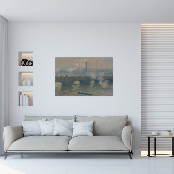 Slika - Claude Monet, Waterloo Bridge, Gray Day, reprodukcije (90x60 cm)