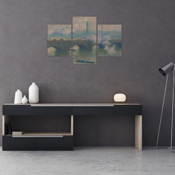 Slika - Claude Monet, Waterloo Bridge, Gray Day, reprodukcije (90x60 cm)