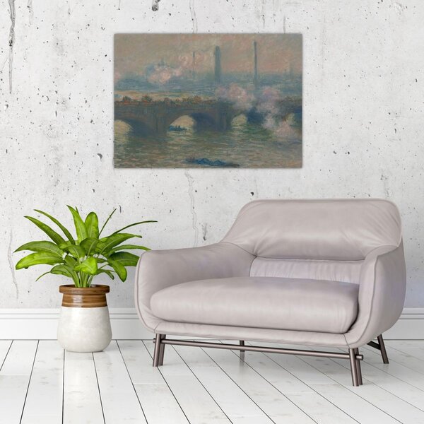 Slika - Claude Monet, Waterloo Bridge, Gray Day, reprodukcije (70x50 cm)