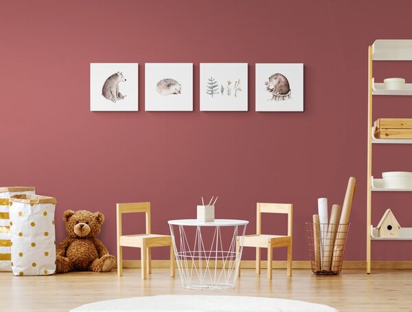 Set slika šumske životinje u minimalističkom stilu