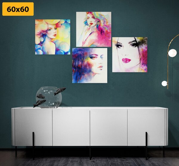 Set slika elegancija žene u boji