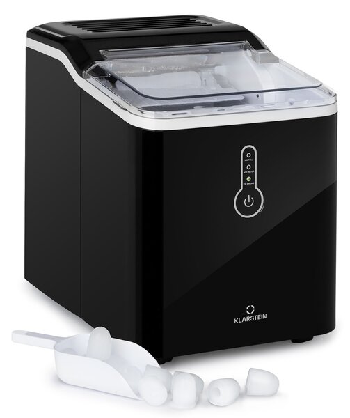 Klarstein Chillout, ledomat, okrugli komadi leda, 12 kg / 24 sata, spremnik za vodu: 1,5 l, crna