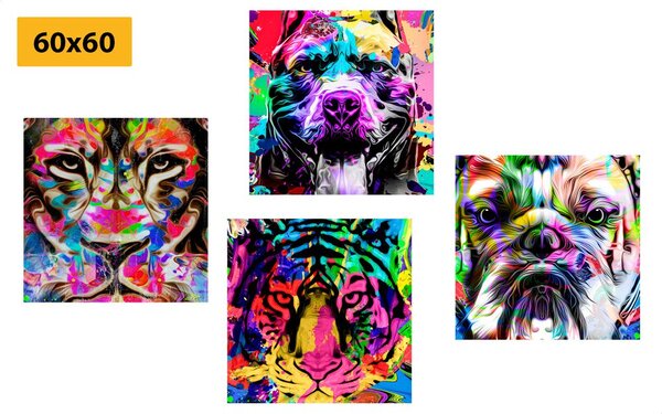 Set slika u zanimljivom pop art stilu