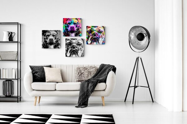 Set slika psi u pop art dizajnu