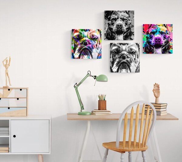 Set slika psi u pop art dizajnu