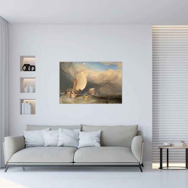 Slika - William Turner, Fishing Boats with Hucksters Bargaining for Fish, reprodukcije (90x60 cm)