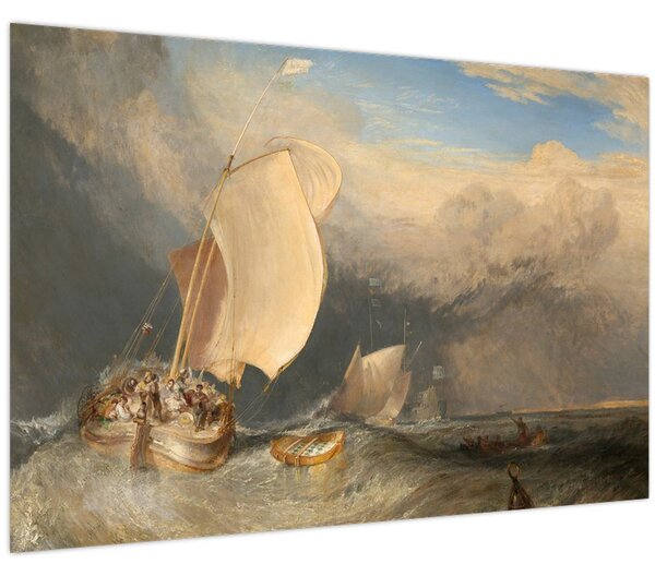 Slika - William Turner, Fishing Boats with Hucksters Bargaining for Fish, reprodukcije (90x60 cm)