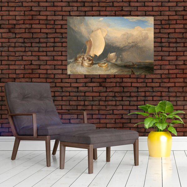 Slika - William Turner, Fishing Boats with Hucksters Bargaining for Fish, reprodukcije (90x60 cm)