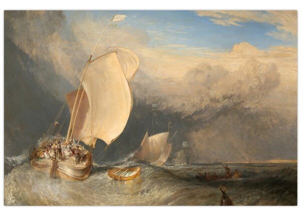 Slika - William Turner, Fishing Boats with Hucksters Bargaining for Fish, reprodukcije (90x60 cm)