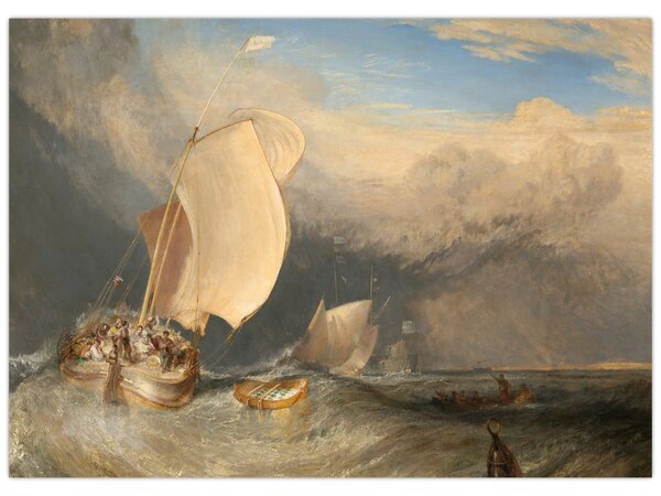 Slika - William Turner, Fishing Boats with Hucksters Bargaining for Fish, reprodukcije (70x50 cm)