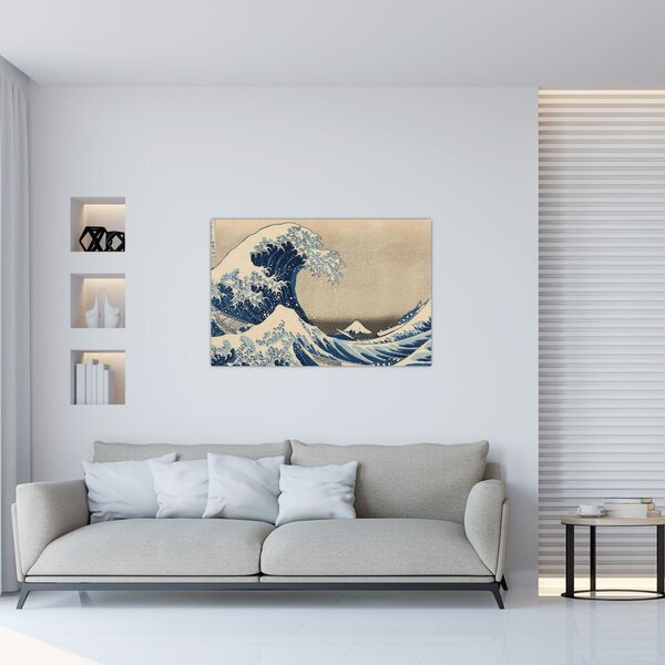 Slika - Katsushika Hokusai, Under the Wave off Kanagawa, reprodukcije (90x60 cm)
