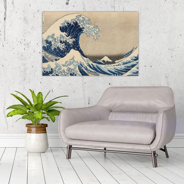 Slika - Katsushika Hokusai, Under the Wave off Kanagawa, reprodukcije (90x60 cm)