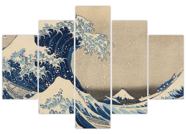 Slika - Katsushika Hokusai, Under the Wave off Kanagawa, reprodukcije (150x105 cm)