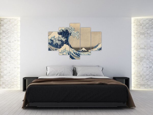 Slika - Katsushika Hokusai, Under the Wave off Kanagawa, reprodukcije (150x105 cm)