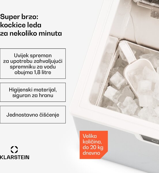 Klarstein Icefestival Cube, ledomat, 195 W, 1,9 l, 20 kg / 24 sata
