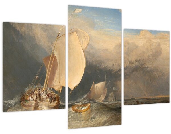 Slika - William Turner, Fishing Boats with Hucksters Bargaining for Fish, reprodukcije (90x60 cm)