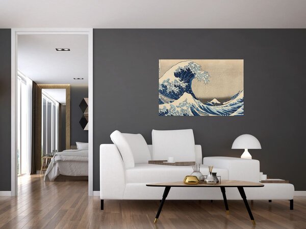 Slika - Katsushika Hokusai, Under the Wave off Kanagawa, reprodukcije (90x60 cm)
