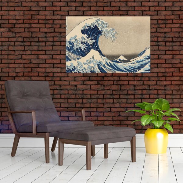 Slika - Katsushika Hokusai, Under the Wave off Kanagawa, reprodukcije (90x60 cm)