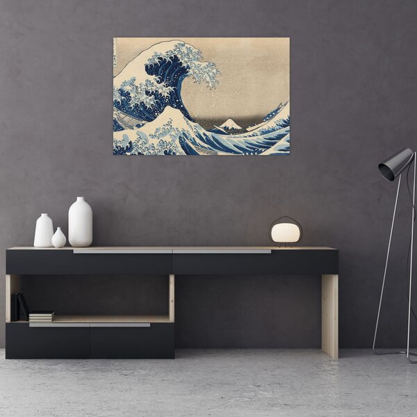 Slika - Katsushika Hokusai, Under the Wave off Kanagawa, reprodukcije (90x60 cm)