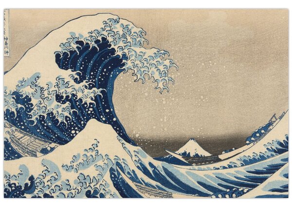 Slika - Katsushika Hokusai, Under the Wave off Kanagawa, reprodukcije (90x60 cm)