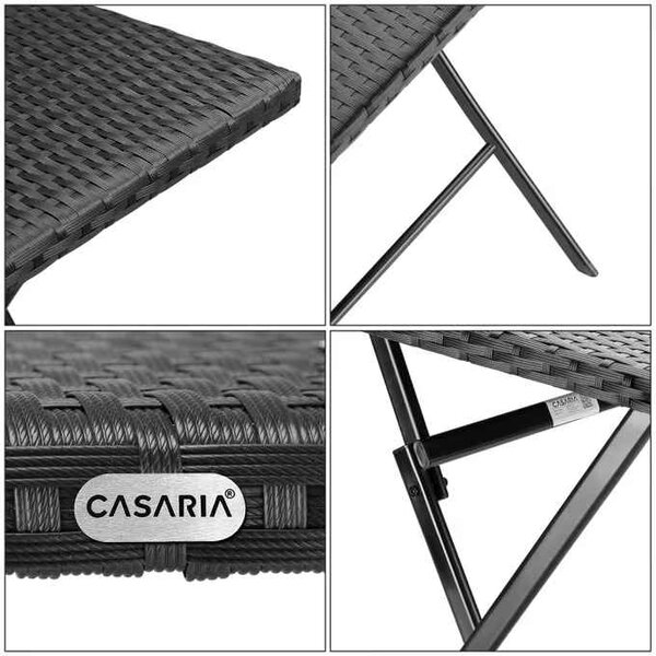 Sklopivi vrtni stol Rom od poliratana s čeličnim okvirom 75 × 65 × 65 cm
