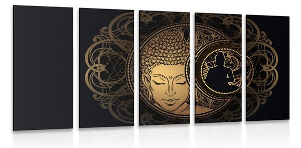 5-dijelna slika Buddha i njegova snaga harmonije