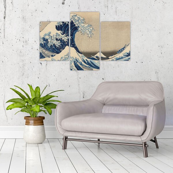 Slika - Katsushika Hokusai, Under the Wave off Kanagawa, reprodukcije (90x60 cm)