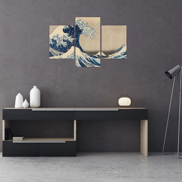 Slika - Katsushika Hokusai, Under the Wave off Kanagawa, reprodukcije (90x60 cm)