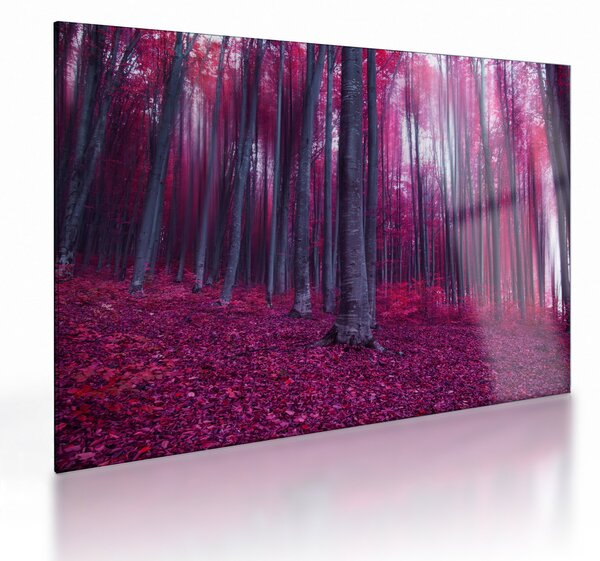 Staklena slika roza gozda (70x50 cm)