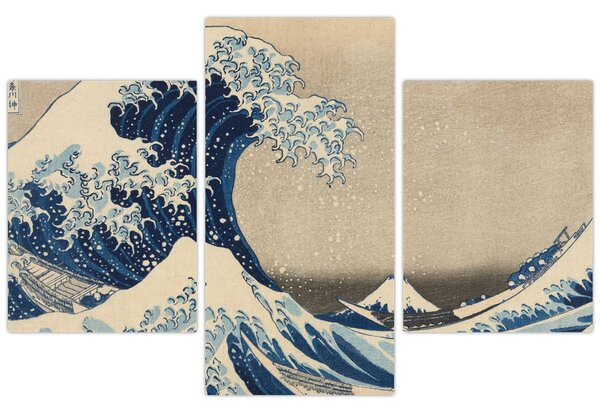 Slika - Katsushika Hokusai, Under the Wave off Kanagawa, reprodukcije (90x60 cm)