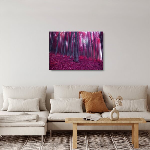 Staklena slika roza gozda (70x50 cm)