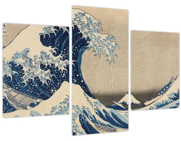 Slika - Katsushika Hokusai, Under the Wave off Kanagawa, reprodukcije (90x60 cm)