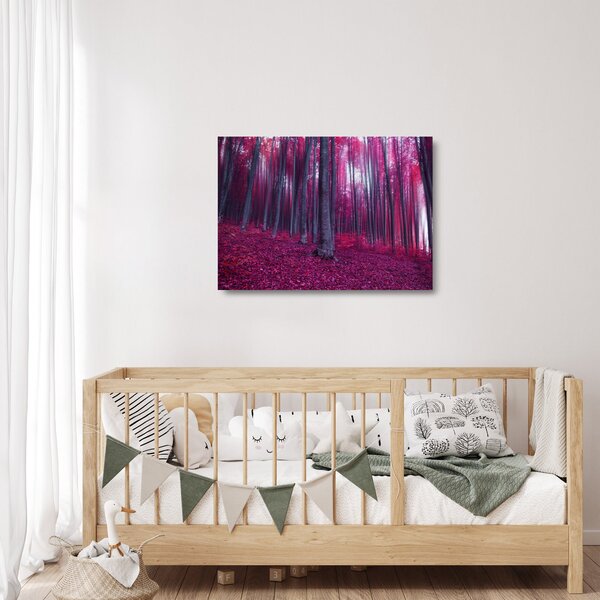 Staklena slika roza gozda (70x50 cm)