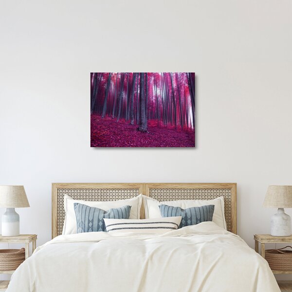 Staklena slika roza gozda (70x50 cm)