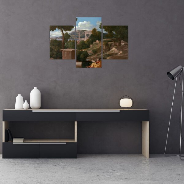 Slika - Nicolas Poussin, Landscape with Saint John on Patmos, reprodukcije (90x60 cm)