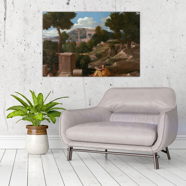 Slika - Nicolas Poussin, Landscape with Saint John on Patmos, reprodukcije (90x60 cm)