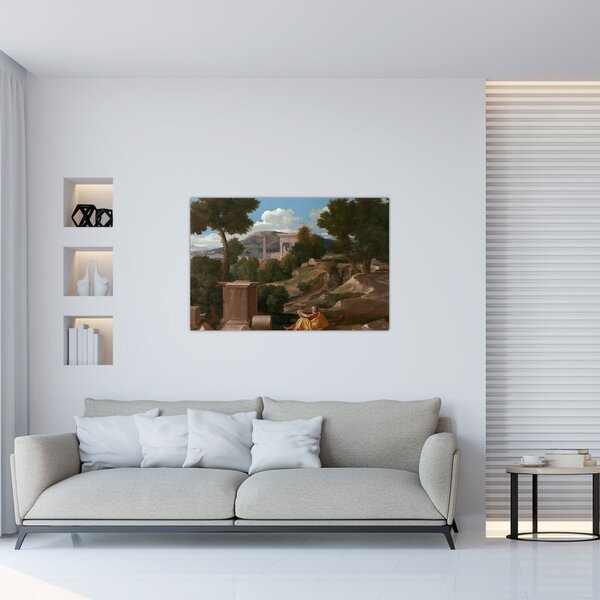 Slika - Nicolas Poussin, Landscape with Saint John on Patmos, reprodukcije (90x60 cm)