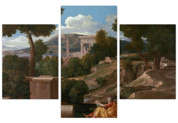 Slika - Nicolas Poussin, Landscape with Saint John on Patmos, reprodukcije (90x60 cm)