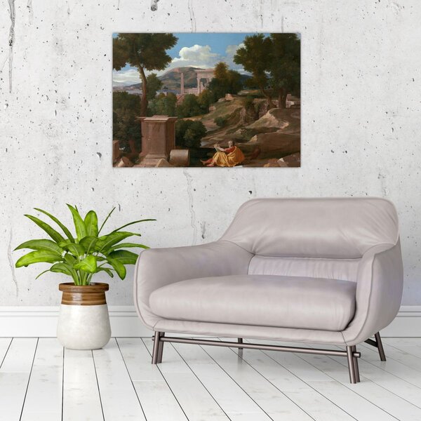 Slika - Nicolas Poussin, Landscape with Saint John on Patmos, reprodukcije (70x50 cm)