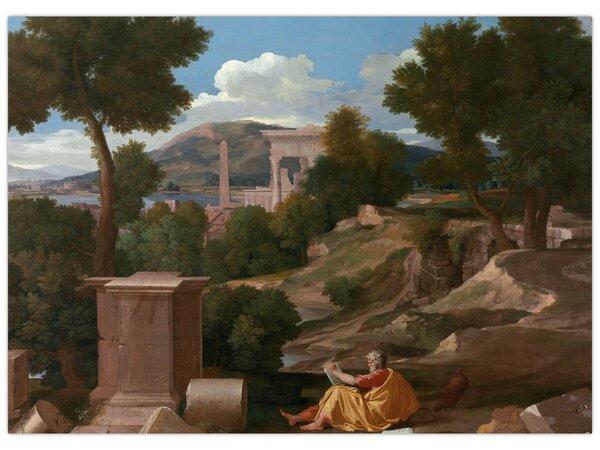 Slika - Nicolas Poussin, Landscape with Saint John on Patmos, reprodukcije (70x50 cm)