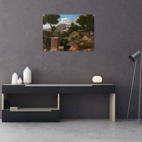 Slika - Nicolas Poussin, Landscape with Saint John on Patmos, reprodukcije (70x50 cm)