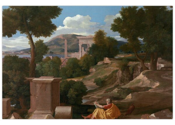 Slika - Nicolas Poussin, Landscape with Saint John on Patmos, reprodukcije (90x60 cm)