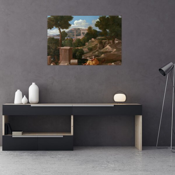 Slika - Nicolas Poussin, Landscape with Saint John on Patmos, reprodukcije (90x60 cm)