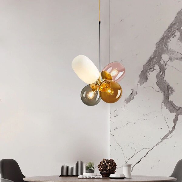 Viseča stropna svjetiljka višebojno staklo APP436-4C