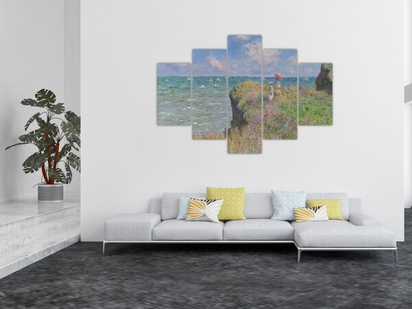 Slika - Claude Monet, Cliff Walk at Pourville, reprodukcije (150x105 cm)