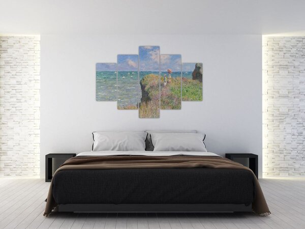 Slika - Claude Monet, Cliff Walk at Pourville, reprodukcije (150x105 cm)