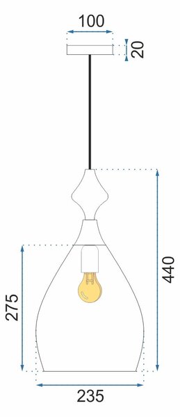Staklena stropna svjetiljka led Amber APP432-1CP