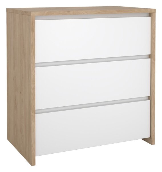 Bijela/u prirodnoj boji komoda u dekoru hrasta 80x84x48 cm Next – Tvilum