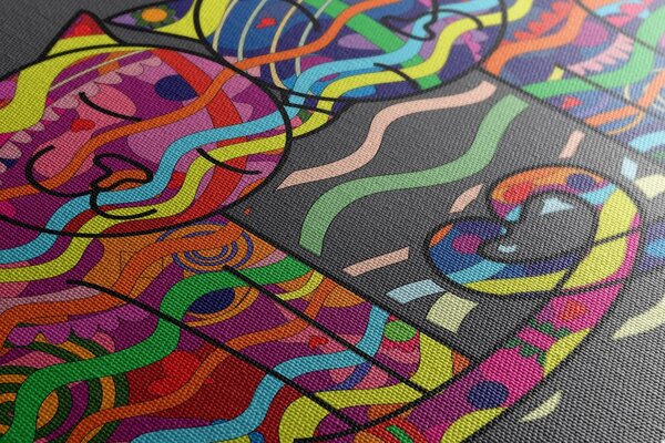 Slika zaljubljene mačke u pop art stilu