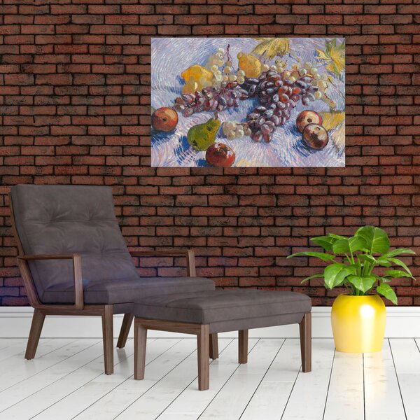 Slika - Vincent van Gogh, Grapes, Lemons, Pears, and Apples, reprodukcije (90x60 cm)